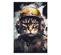 Hard Jigsaw Puzzle for Adults 1000 PCS Cat Fighter Pilot Painting Jigsaws for Adults Hands-on Game A Work of Art Great Gift for Gaming 1000 PCS