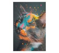 Hard Jigsaw Puzzle for Adults 1000 PCS Colorful Powdered Cat Adult Jigsaw Brain Teaser Game Home Decoration Educational Challenge 1000 PCS