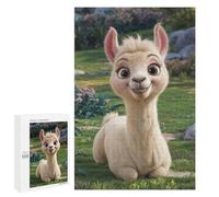 Hard Jigsaw Puzzle for Adults 1000 PCS Cute Smiling Llama Jigsaws for Adults Fun Games Home Decoration Educational Challenge 1000 PCS