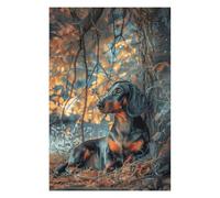 Hard Jigsaw Puzzle for Adults 1000 PCS Dachshund Under A Tree Jigsaws for Adults Hands-on Game A Work of Art Great Gift for Gaming 1000 PCS