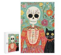 Hard Jigsaw Puzzle for Adults 1000 PCS Day of The Dead Skeleton Art Print-2 Puzzles for Teenagers But Fun And Humorous Challenging To Complete Stress Reduction Gifts 1000 PCS