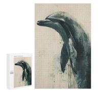 Hard Jigsaw Puzzle for Adults 1000 PCS Dolphin Harmony Puzzle for Adults Relax Games Difficult Challenge Challenging To Complete 1000 PCS