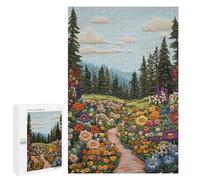 Hard Jigsaw Puzzle for Adults 1000 PCS Embroidered Forest Path Puzzle for Adults Relax Games Difficult Challenge Challenging To Complete 1000 PCS