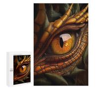 Hard Jigsaw Puzzle for Adults 1000 PCS Fantasy Dragon Orange Eye Puzzle for Adults Relax Games Difficult Challenge Challenging To Complete 1000 PCS