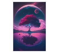 Hard Jigsaw Puzzle for Adults 1000 PCS Galactic Tree Reflection Adult Jigsaw Brain Teaser Game Home Decoration Educational Challenge 1000 PCS