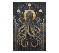 Hard Jigsaw Puzzle for Adults 1000 PCS Geometric Kraken Octopus Jigsaws for Adults Hands-on Game A Work of Art Great Gift for Gaming 1000 PCS