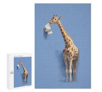 Hard Jigsaw Puzzle for Adults 1000 PCS Giraffe Eating Toilet Paper Puzzles for Teenagers But Fun And Humorous Challenging To Complete Stress Reduction Gifts 1000 PCS