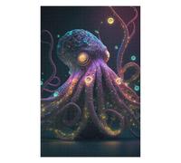 Hard Jigsaw Puzzle for Adults 1000 PCS Glowing Octopus Artwork Jigsaws for Adults Hands-on Game A Work of Art Great Gift for Gaming 1000 PCS