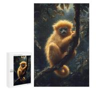 Hard Jigsaw Puzzle for Adults 1000 PCS Golden Monkey in Jungle Puzzle for Adults Relax Games Difficult Challenge Challenging To Complete 1000 PCS