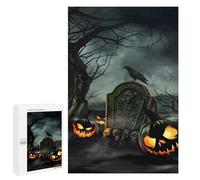 Hard Jigsaw Puzzle for Adults 1000 PCS Halloween Graveyard Scene Puzzle for Adults Relax Games Difficult Challenge Challenging To Complete 1000 PCS