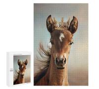 Hard Jigsaw Puzzle for Adults 1000 PCS Horse Pastel Crown Puzzle for Adults Relax Games Difficult Challenge Challenging To Complete 1000 PCS