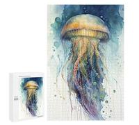 Hard Jigsaw Puzzle for Adults 1000 PCS Jellyfish Watercolor Puzzle for Adults Relax Games Difficult Challenge Challenging To Complete 1000 PCS