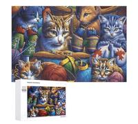 Hard Jigsaw Puzzle for Adults 1000 PCS Kittens Knitting Yarn Craft Puzzle for Adults Brain Teaser Game Birthday Present Birthday Present, Gifts, 1000 PCS