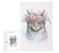 Hard Jigsaw Puzzle for Adults 1000 PCS La Perm Watercolor Cat Jigsaws for Adults Fun Games Home Decoration Educational Challenge 1000 PCS