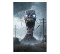 Hard Jigsaw Puzzle for Adults 1000 PCS Monstrous Entity in Suburban Setting Adult Jigsaw Puzzle Hands-on Game Perfect Decoration Great Gift for Gaming 1000 PCS