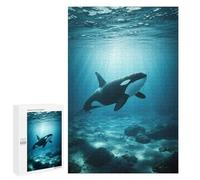 Hard Jigsaw Puzzle for Adults 1000 PCS Orca in Ocean Puzzle for Adults Relax Games Difficult Challenge Challenging To Complete 1000 PCS