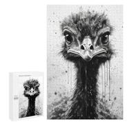 Hard Jigsaw Puzzle for Adults 1000 PCS Ostrich Beauty Black Ink Puzzle for Adults Relax Games Difficult Challenge Challenging To Complete 1000 PCS