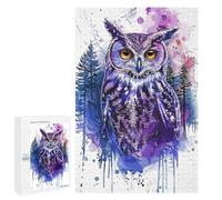 Hard Jigsaw Puzzle for Adults 1000 PCS Owl Paint Splatter Puzzle for Adults Relax Games Difficult Challenge Challenging To Complete 1000 PCS