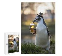 Hard Jigsaw Puzzle for Adults 1000 PCS Penguin Sipping A Beer Puzzle for Adults Relax Games Difficult Challenge Challenging To Complete 1000 PCS