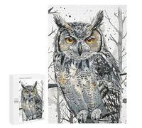 Hard Jigsaw Puzzle for Adults 1000 PCS Portrait Owl Paint Puzzle for Adults Relax Games Difficult Challenge Challenging To Complete 1000 PCS