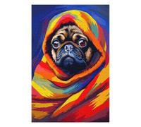 Hard Jigsaw Puzzle for Adults 1000 PCS Pug Blanket Cute Pixel Art Jigsaws for Adults Hands-on Game A Work of Art Great Gift for Gaming 1000 PCS