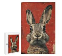Hard Jigsaw Puzzle for Adults 1000 PCS Rabbit Portrait Vintage Puzzle for Adults Brain Teaser Game Birthday Present Birthday Present, Gifts, 1000 PCS