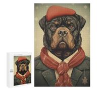 Hard Jigsaw Puzzle for Adults 1000 PCS Rottweiler Portrait Art Puzzle for Adults Relax Games Difficult Challenge Challenging To Complete 1000 PCS