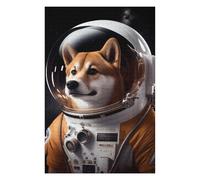 Hard Jigsaw Puzzle for Adults 1000 PCS Shiba Inu Astronaut Jigsaws for Adults Hands-on Game A Work of Art Great Gift for Gaming 1000 PCS