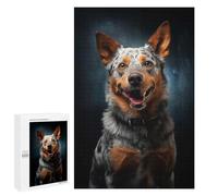 Hard Jigsaw Puzzle for Adults 1000 PCS Smiling Australian Cattle Dog Jigsaws for Adults Fun Games Home Decoration Educational Challenge 1000 PCS