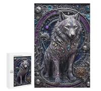 Hard Jigsaw Puzzle for Adults 1000 PCS Steampunk White Wolf Puzzle for Adults Relax Games Difficult Challenge Challenging To Complete 1000 PCS