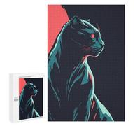 Hard Jigsaw Puzzle for Adults 1000 PCS Stylized Panther Illustration Puzzle for Adults Relax Games Difficult Challenge Challenging To Complete 1000 PCS