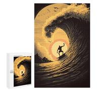Hard Jigsaw Puzzle for Adults 1000 PCS Sunset Surfer Puzzle for Adults Relax Games Difficult Challenge Challenging To Complete 1000 PCS