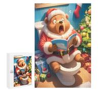Hard Jigsaw Puzzle for Adults 1000 PCS Surprised Santa Bear Puzzle for Adults Relax Games Difficult Challenge Challenging To Complete 1000 PCS