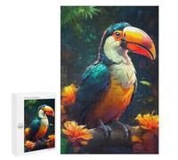 Hard Jigsaw Puzzle for Adults 1000 PCS Toucan Tango in The Jungle Puzzle for Adults Relax Games Difficult Challenge Challenging To Complete 1000 PCS