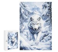 Hard Jigsaw Puzzle for Adults 1000 PCS White Wolf in Winter Jigsaws for Adults Fun Games Home Decoration Educational Challenge 1000 PCS