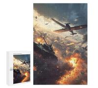 Hard Jigsaw Puzzle for Adults 1000 PCS WWII Tank & Plane Battle Puzzle for Adults Relax Games Difficult Challenge Challenging To Complete 1000 PCS