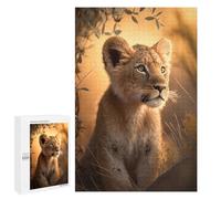 Hard Jigsaw Puzzle for Adults 1000 PCS Young Lion Cub in Sunlight Puzzle for Adults Relax Games Difficult Challenge Challenging To Complete 1000 PCS