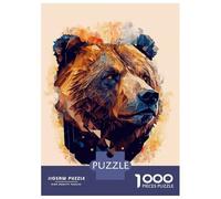 Hard Jigsaw Puzzle for Adults 1000 Pieces Abstract Brown Bear Art Puzzle for Adults Hands-on Game Difficult Hard Birthday Present, Gifts, 70x50cm/1000pcs