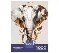 Hard Jigsaw Puzzle for Adults 1000 Pieces Abstract Golden Elephant Sculpture Puzzle for Adults Hands-on Game Difficult Hard Birthday Present, Gifts, 70x50cm/1000pcs