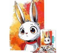 Hard Jigsaw Puzzle for Adults 1000 Pieces Adorable Bunny Gaze Difficult And Challenge Home Art Decor Family Game for And from 14 Years And over (50x75cm)