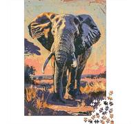Hard Jigsaw Puzzle for Adults 1000 Pieces African Elephant Art Print-2 Jigsaw Puzzle Anti-Stress Toys Precision Cutting Great Gift for Gaming 52x38cm/1000pcs