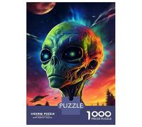 Hard Jigsaw Puzzle for Adults 1000 Pieces Alien Head Side View Jigsaw for Adults Relax Games Difficult Challenge Birthday Present, Gifts, 52x38cm/1000pcs