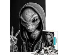 Hard Jigsaw Puzzle for Adults 1000 Pieces Alien Peace Educational Challenge Wall Decoration Toy Wall Decor for Age 14+ Game (38X52cm)
