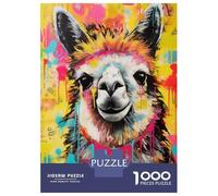 Hard Jigsaw Puzzle for Adults 1000 Pieces Alpaca Pop Art Home Decor Puzzles for Adults Toy Wall Decor Stress Reliever Birthday Present, Gifts, 52x38cm/1000pcs