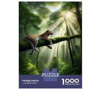 Hard Jigsaw Puzzle for Adults 1000 Pieces Amazon Rainforest Leopard Teenager Puzzles Family Game Staycation Kill Time Challenging To Complete 70x50cm/1000pcs