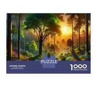 Hard Jigsaw Puzzle for Adults 1000 Pieces Amazon Rainforest Sunset Puzzles for Adults DIY Toys Improve Memory Birthday Present, Gifts, 38x26cm/1000pcs