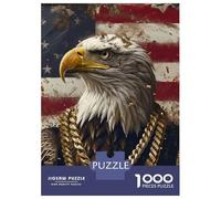 Hard Jigsaw Puzzle for Adults 1000 Pieces American Bald Eagle Adult Puzzles Hands-on Game Home Decoration Educational Challenge 52x38cm/1000pcs