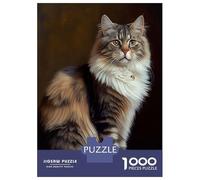 Hard Jigsaw Puzzle for Adults 1000 Pieces American Bobtail Oil Paint Teenager Puzzles Hands-on Game Staycation Kill Time Great Gift for Gaming 52x38cm/1000pcs