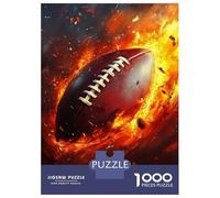 Hard Jigsaw Puzzle for Adults 1000 Pieces American Football Fire Jigsaw Brain Teaser Game Analysis And Logic Great Gift for Gaming 52x38cm/1000pcs
