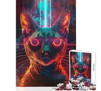 Hard Jigsaw Puzzle for Adults 1000 Pieces Ancient Cat Ritual Toy Wall Decor Art Work Gift Practical Game Artists' Collection, Fine Arts Size 50x75cm